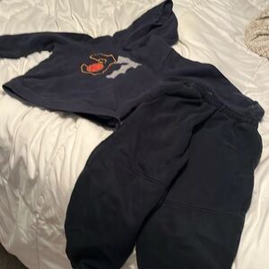 A Carter sweatshirt with KRU sweatpants